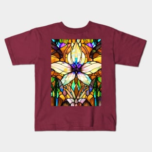 Stained Glass Lily Kids T-Shirt